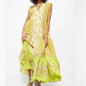 Free People Hanalei Bay Dress Lime Multi